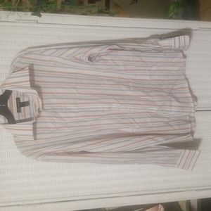 Men's INC Large Striped Button Down Long Sleeve New with tag